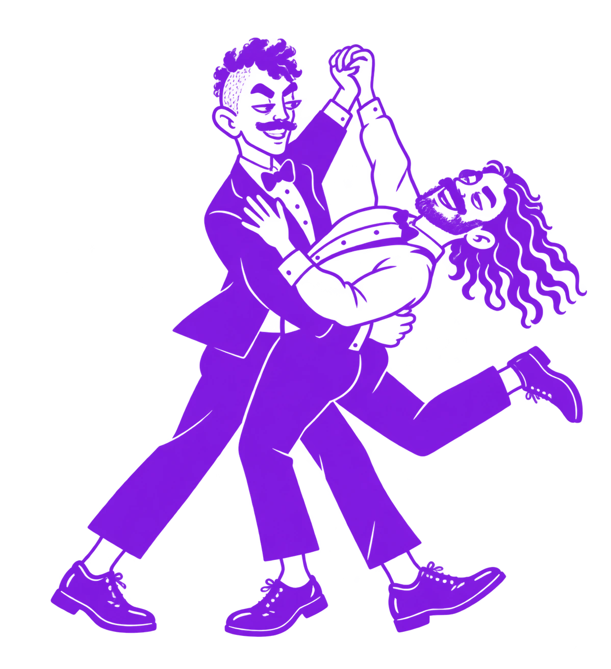 Ilustração de um casal celebrando